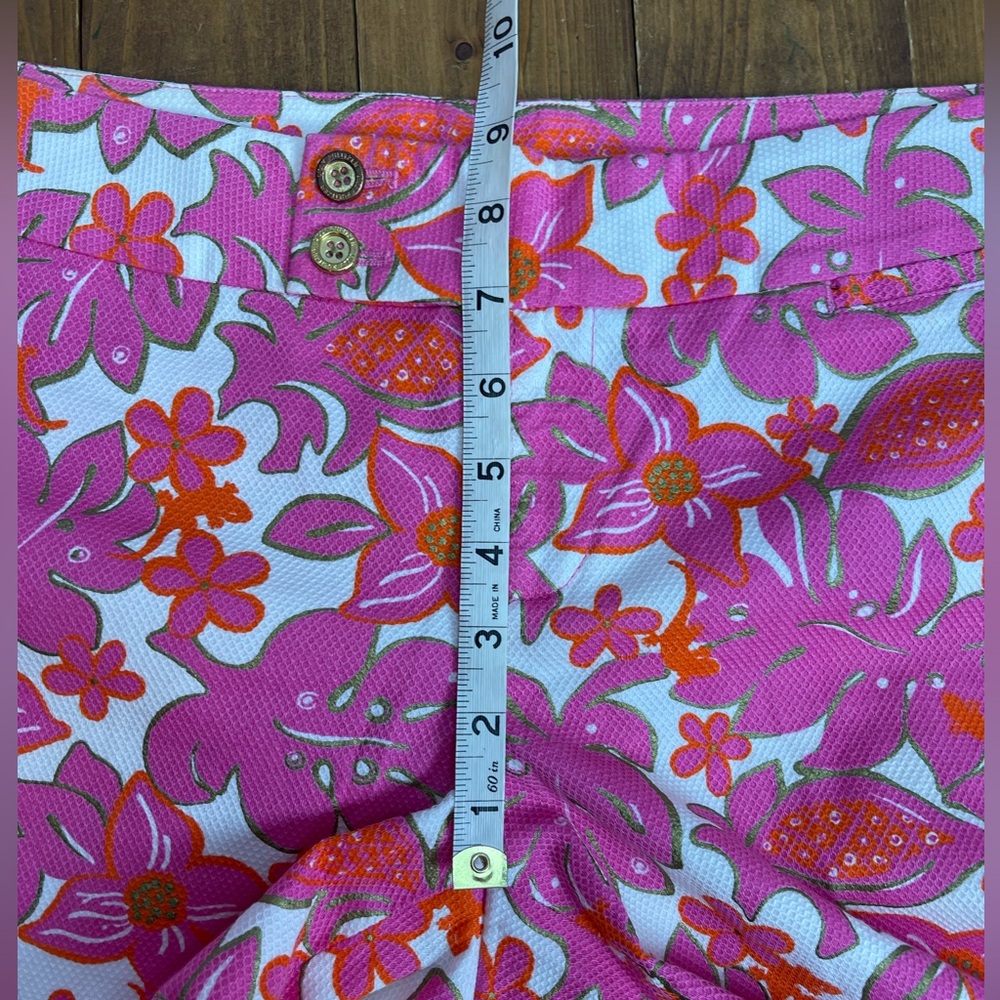 Lilly Pulitzer size 8 palm beach fit pink floral print Capri pants - Picture 7 of 8